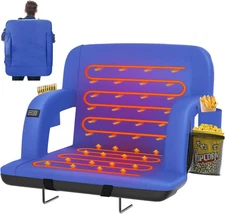 HOPERAN Dual-Sided Heated Stadium Seats for Bleachers with Back 25, Blue 