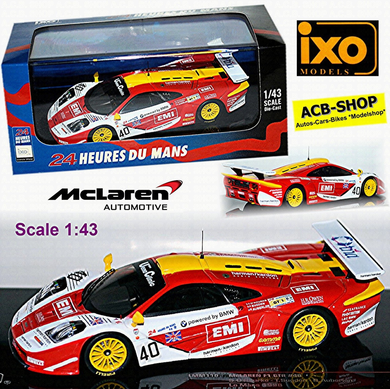 Mclaren F1 Gtr Le Mans 1998 #40 S. O'Rourke / T. Sugden / B. Auberlen 1:43 Ixo