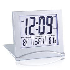 Small Digital Travel Alarm Clock Battery Operated, Portable Large Number Disp...
