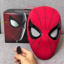 US Stock Spider-Man Mask Helmet Eyes Movable Ring Remote Control Cosplay Prop