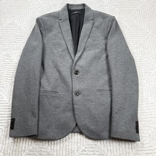 Zara Blazer Mens S Gray Herringbone Suit Jacket Smart Office Work Old Money