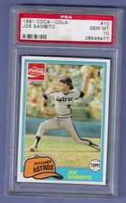 1981 Topps Coca-Cola Joe Sambito #10 Graded Card PSA 10 Astros gem mint pop 9