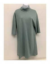 Zara Teal Sage Green Turtleneck Tunic Dress Size S 40in Length 19in Pit to Pit