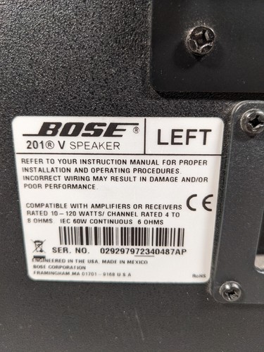 Coppia diffusori da scaffale Bose 201 V neri sinistro e destro - Foto 4 di 7