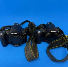 Nikon D3000 + D40 Digital SLR Camera Bodies AS IS For Parts Repair UNTESTED READ