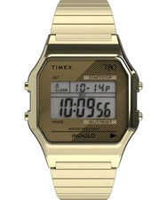 Timex TW2R79000 T80 34mm Gold Tone Stainless Steel Expansion Band Digital  Watch