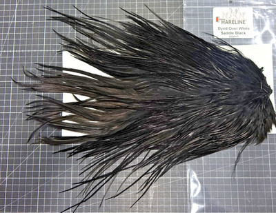 Saddle BLACK Hareline | KEOUGH #DOW11 Saddle schwarz Streamer Forelle Hecht usw.