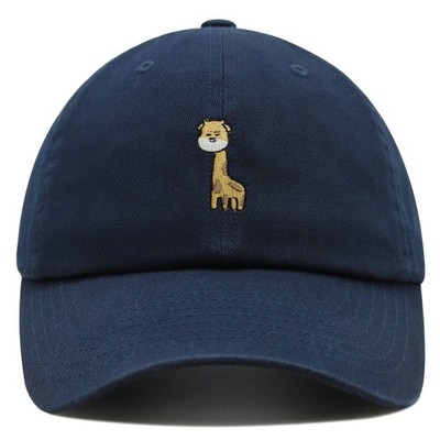 JPAK Cute Giraffe Premium Dad Hat Cotton 6-Panel Curved Brim Wildlife