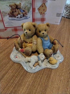 2002 Cherished Teddies ''OWEN AND JARED'' 2003 Club Exclusive Fishing 111574 Mint