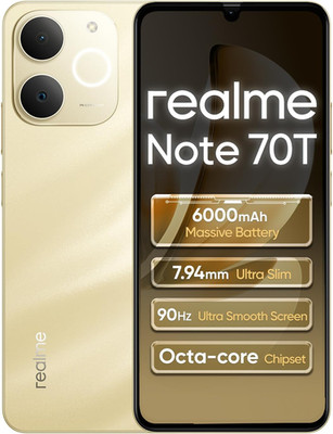 Realme Note 70T 4G Smartphone 4+256GB, 6.75 Zoll Bildschirm,Beach Gold, 90Hz Dis
