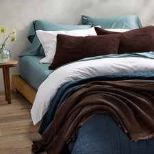 Queen 400 Thread Count Rayon from Bamboo Sheet Set Light Teal Blue
