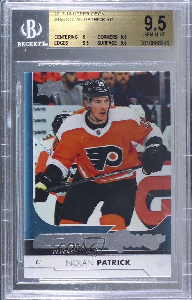 2017-18 Upper Deck Young Guns Nolan Patrick #455 BGS 9.5 GEM MINT Rookie RC ry2
