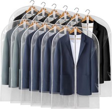 Elegant 12-Pack 40" All Clear Garment Bags for Effortless Closet Organization