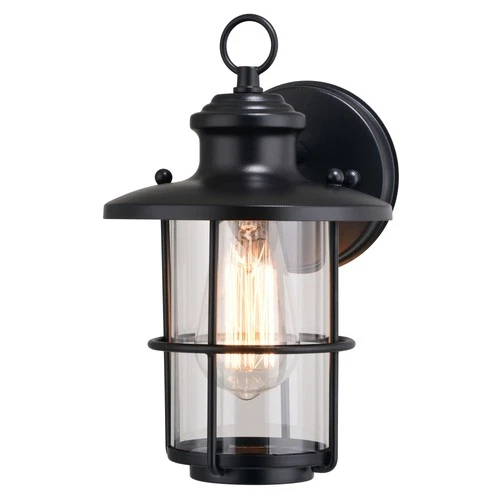 Vaxcel Lighting T0741 Lake Shore 10" Tall Outdoor Wall Sconce - Black - Picture 1 of 11