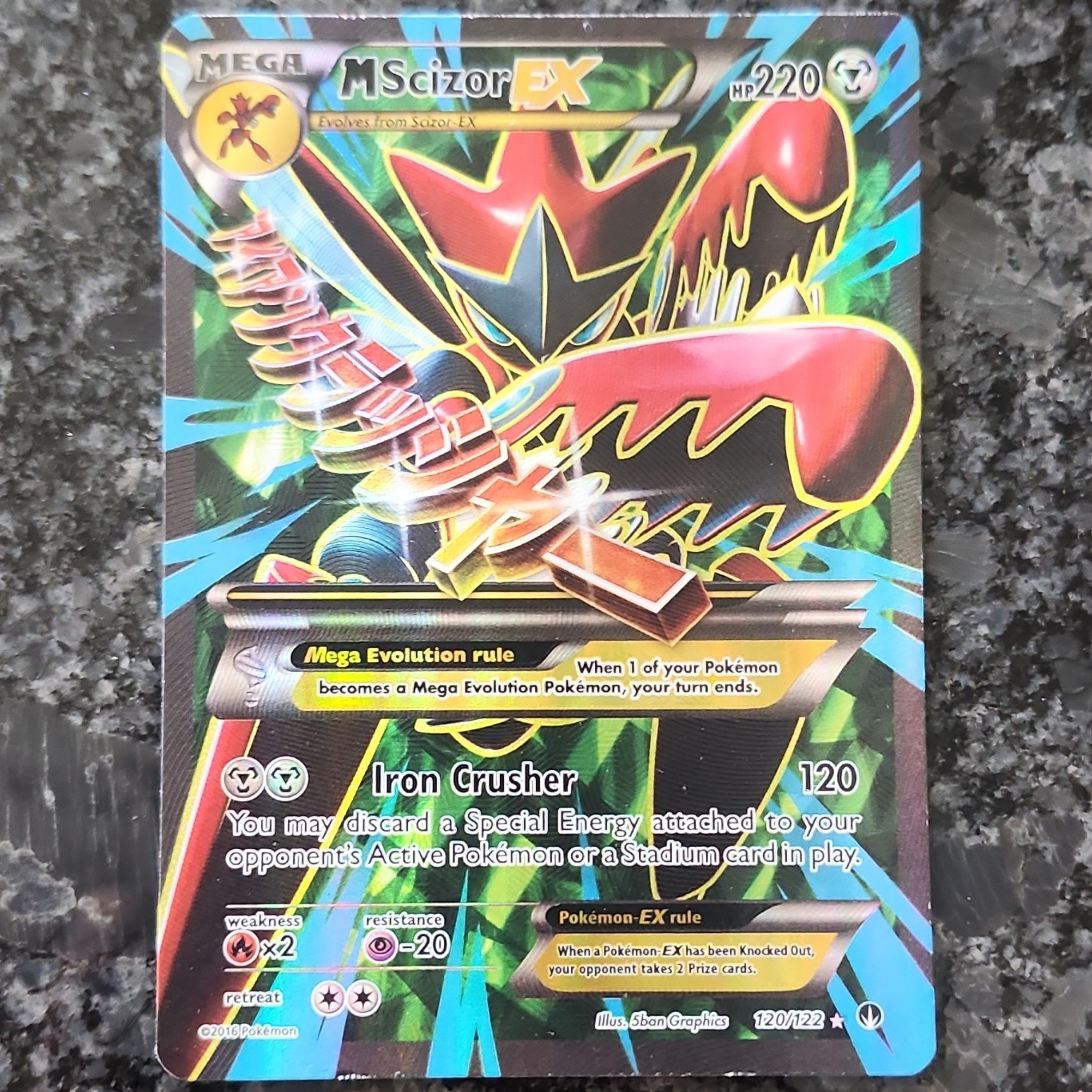 The Pokémon Company M Scizor EX 120/122 Breakpoint Full Art Holo UR EN 220