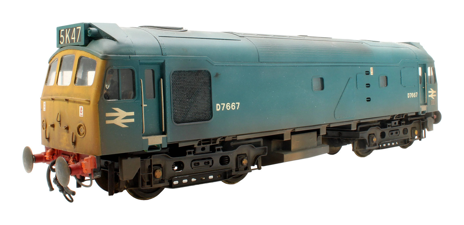 HELJAN 'O GAUGE' 2534 BR BLUE CLASS 25/3 D7667 DIESEL LOCOMOTIVE - WEATHERED