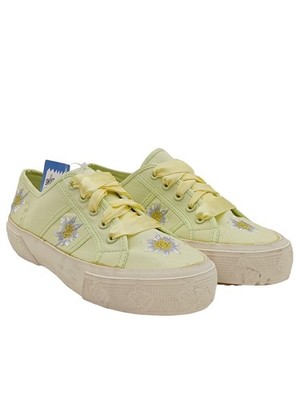 SWISS ALP FANTASY Schnürsneaker Damen Sneaker Gr. DE 37 grün-blassgelb-wollweiß