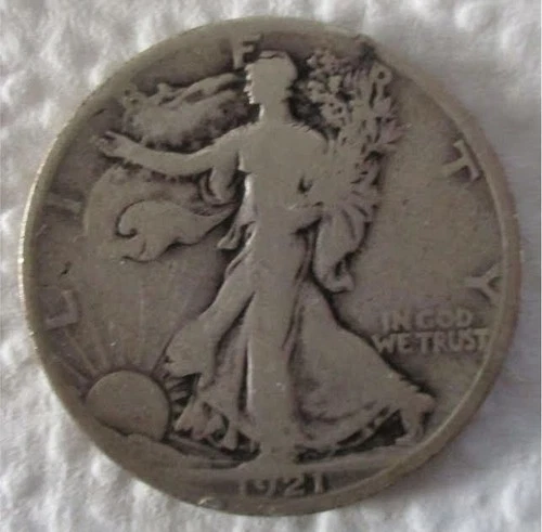 1921-D Walking Liberty Half Dollar Very Good VG Coin
