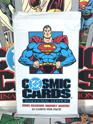 1991 IMPEL DC Comics CARTE COSMICHE (edizione inaugurale) CONFEZIONE 12 carte SUPERMAN IMBALLO ORIGINALE