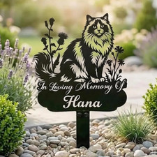 Personalized Cat Memorial Garden Stake In Loving Memory Pet Sign