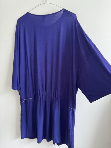 Auth M MISSONI Purple Blue Soft Viscose Draped Tunic Dress, Beach Cover up, S - Picture 17 of 21