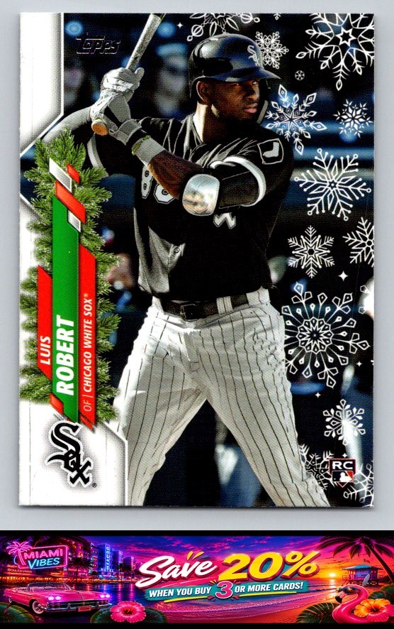 2020 Topps Holiday #HW2b Luis Robert : Candy Cane Bat