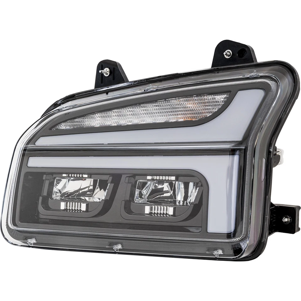 Driver & Passenger Side LED Headlights For Kenworth T880 2014-2022 Black Housing - Image 3 of 4