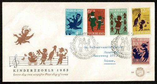 SG05A NETHERLANDS 1963  FDC Child charity : Children's Songs  NVPH E60