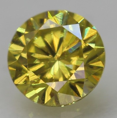 0.23 Ct Vivid Gelb VVS2 Natur Diamant Rund Brilliant Schliff VIDEO