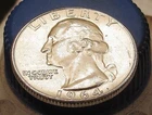 1964  Brilliant Uncirculated Quarter 90% All Original  Coin #615 - 9