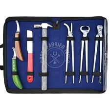 Farrier Hoof Care Kit with 12” Nipper Clincher Nail Puller Hoof Knife, Toe Knife