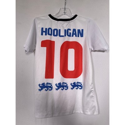 Heroes & Hooligans #10 England Football White/Orange Soccer Jersey Kids 7/8