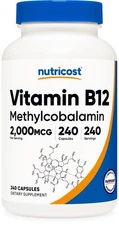 Nutricost Vitamin B12, 2000mcg, 240 Capsules - Non-GMO & Gluten Free