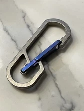 Titanium Carabiner Snap Spring Hook Clip, EDC Keychain, Dark Blue Anodized