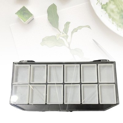 12 Leere Fächer Aquarellpalette Zubehör Kunstfarbenkasten