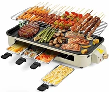 Pukomc Electric Indoor Grill & Griddle – Non-Stick, Removable Plate, New in Box