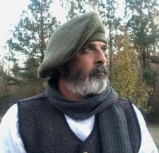 Army Green Wool Hat Scottish Bonnet Traditional Highlander Tam Hat Kilt Wool hat