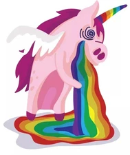 Funny Unicorn Puke Magic Sticker Labels (6) Card Gift Craft Paper DIY Scrapbook