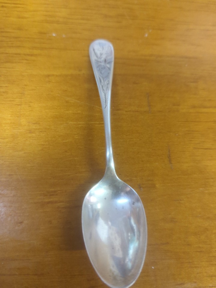Antique Sterling Silver  Wallace Brite Cut Engraved 1923 Souvenir Spoon Teaspoon