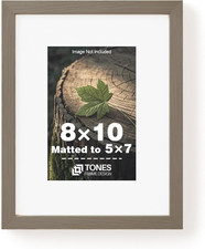 8X10 Picture Frame Solid Oak Brown Wood Veneer 8 X 10 Photo Frame Matted to 5X7