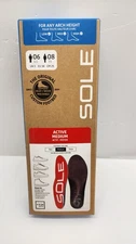 Sole Active Insoles Medium Orthotic Arch Support Footbed Men Size 6/Women Size 8