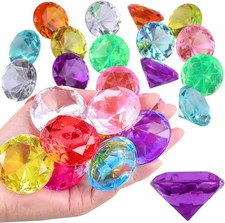 Ezydka 30 Large Acrylic Diamond Gems 30mm Kids Pirate Treasure Party Jewels
