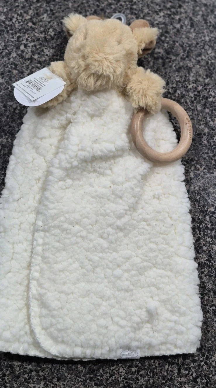NWT Mud Pie MUDPIE Lovey Wood Teether GIRAFFE SAFARI WOOBIE Security Blanket