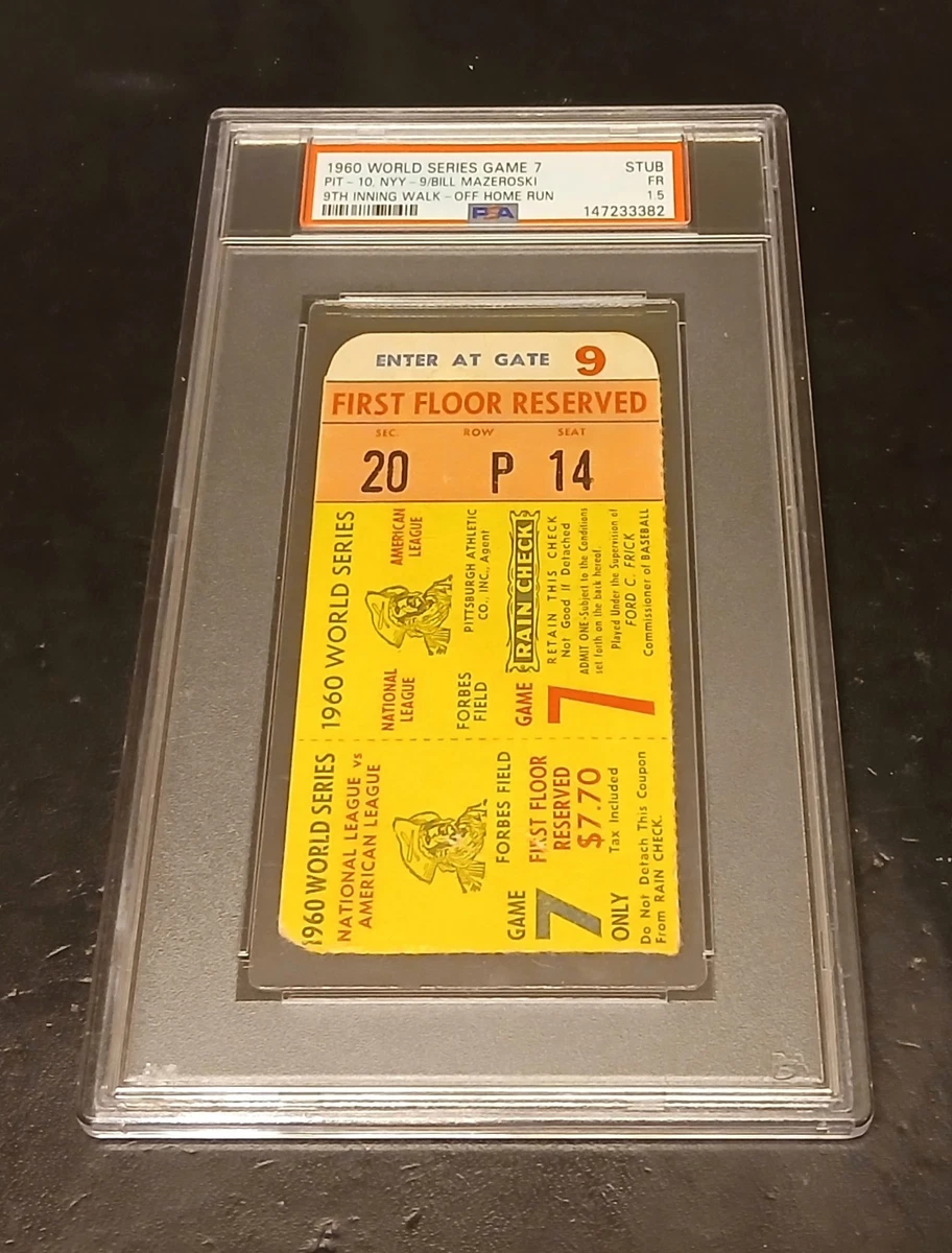 Pittsburgh Pirates Baseball 1960 Vintage Sports Ticket Stubs for
