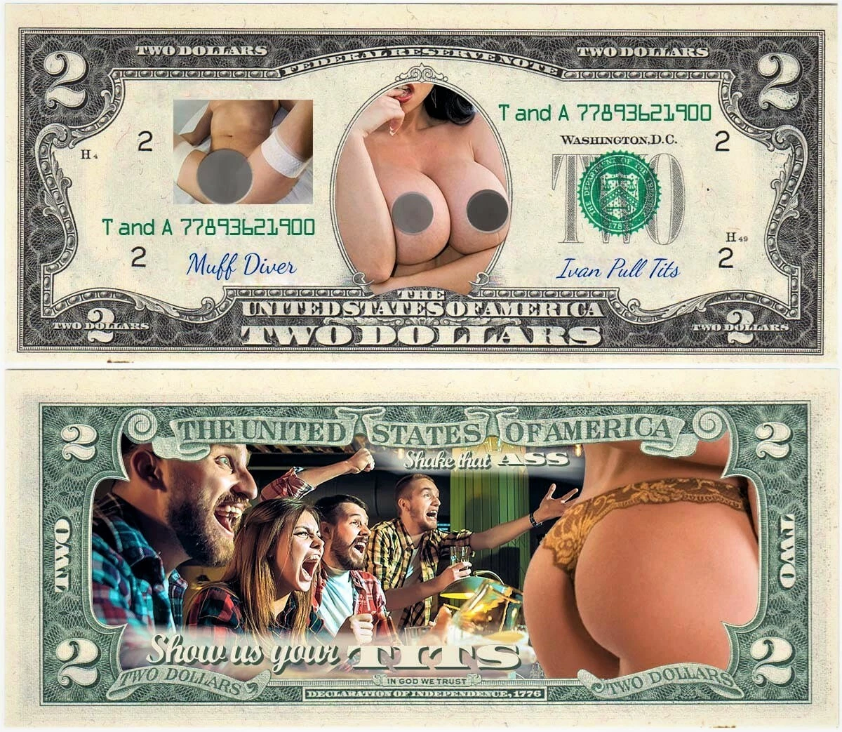 T and A Banknotes Sexy Challenge Naughty Adult Ass Hobo Paper Coin Nickel  Tits | eBay