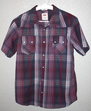 LEVIS WESTERN SAWTOOTH PEARL SNAP SHIRT MENS XL CHEST 44