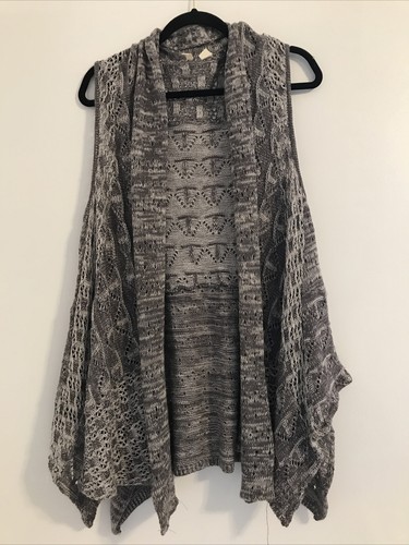 Anthropologie Moth Lavena Pointelle Draped Vest Crochet Cardigan Sweater Size XS - Picture 4 of 7