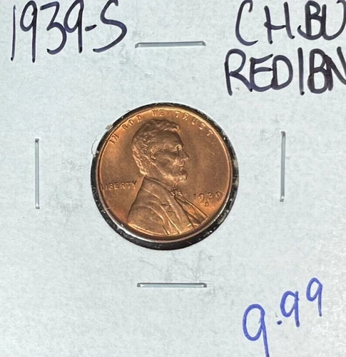 1939-S LINCOLN WHEAT CENT ~ CH/BU RED/BN  ~BEAUTIFUL COIN~