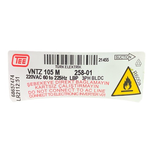 TEE Vntz 105 M 258-01 Kompressor Compresseur De 220VAC - Photo 3 sur 7