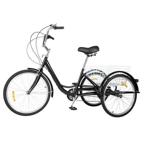 24" 8-Gang Dreirad 3 R?der Erwachsene Fahrrad Erwachsenendreirad Tricycle Bike - Bild 4 von 9